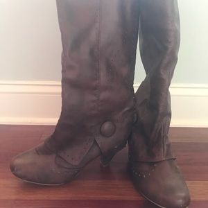 Brown heeled boots